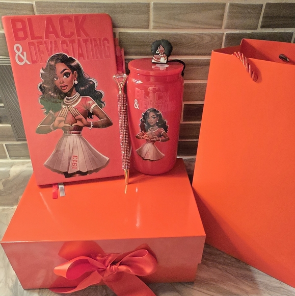 Other - Red Gift Set with Notebook, Tumbler, and Pen Delta Sigma 1913